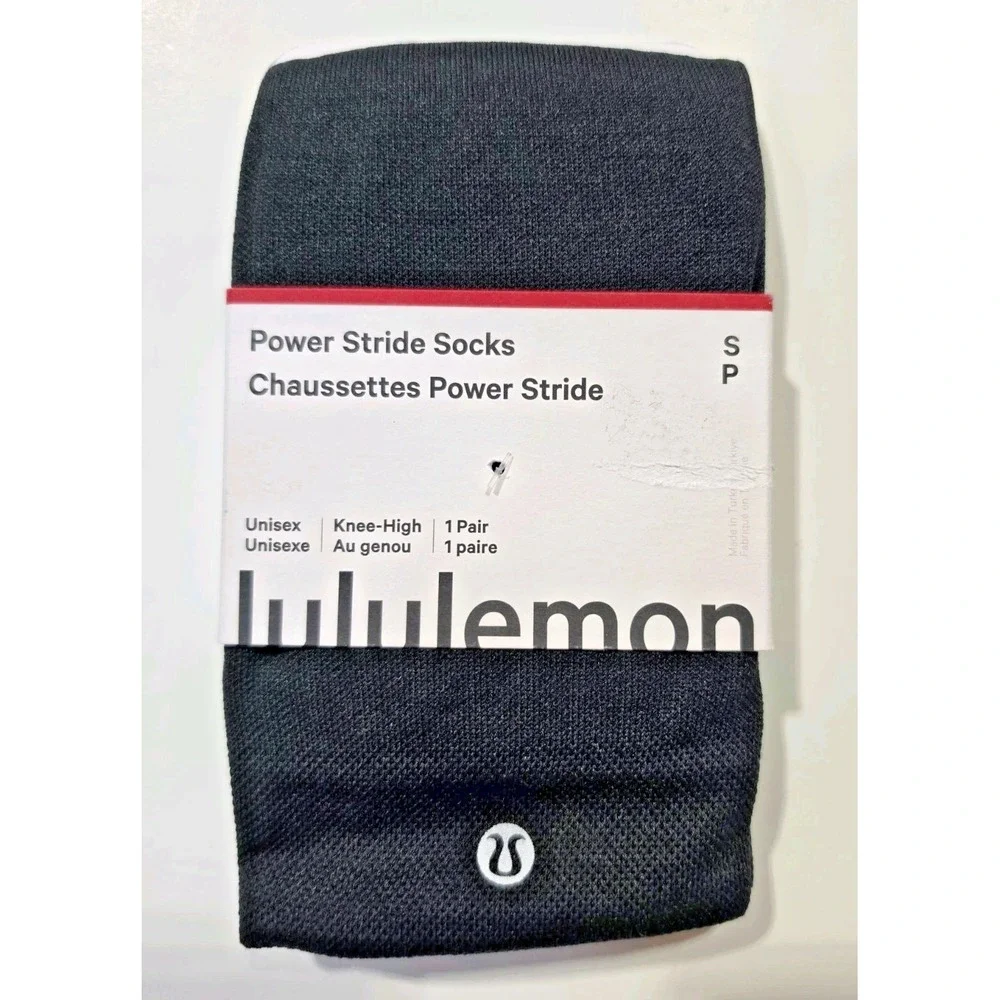 Lululemon Power Stride Knee High Socks Black Size S Unisex NWT Compression